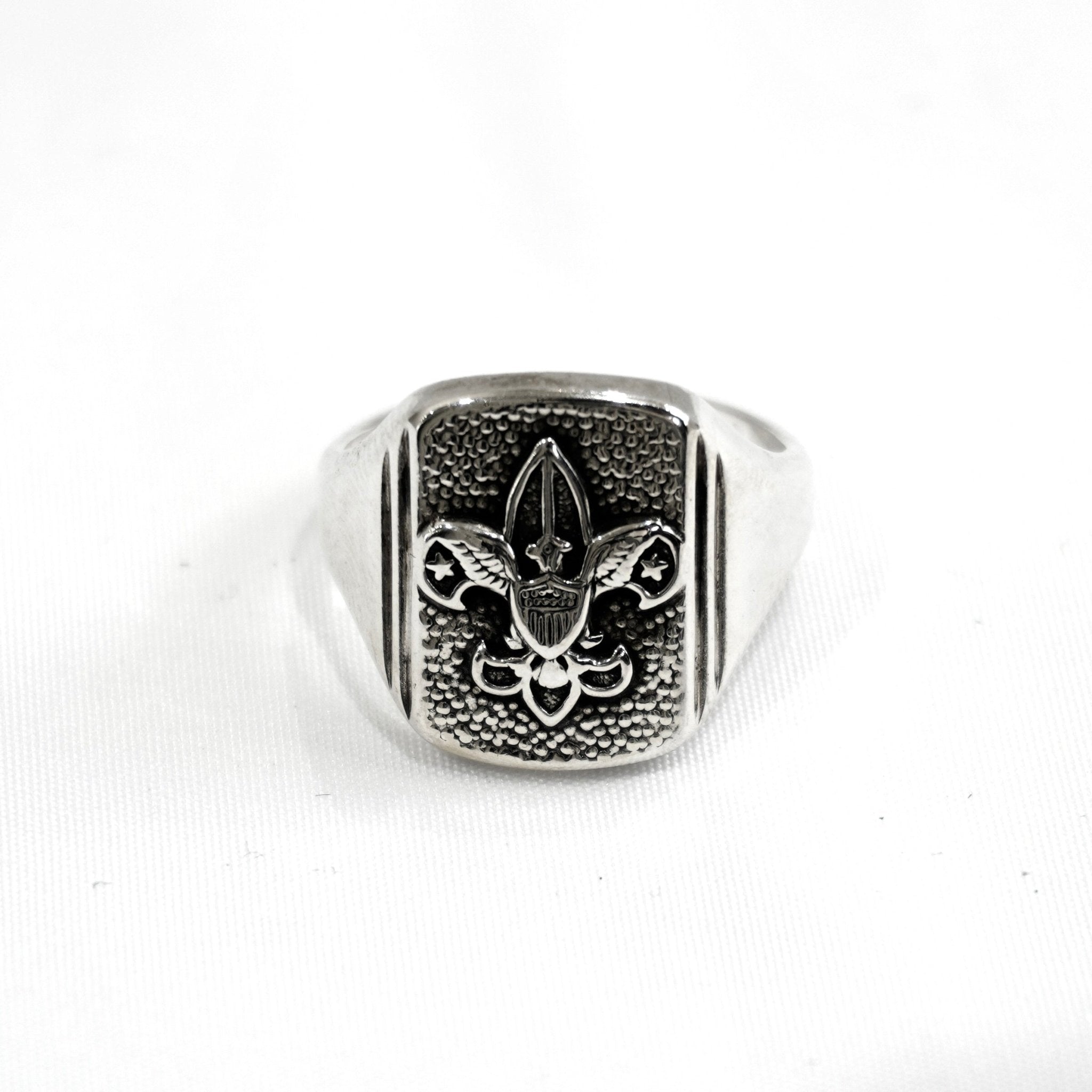 Vintage] 925 Silver Signet Ring – Floral & Bird Motif – apartir