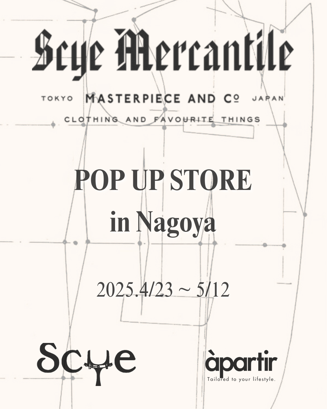 【4.23-5.12】SCYE POP UP SHOP at àpartir 開催のお知らせ - apartir Online Store