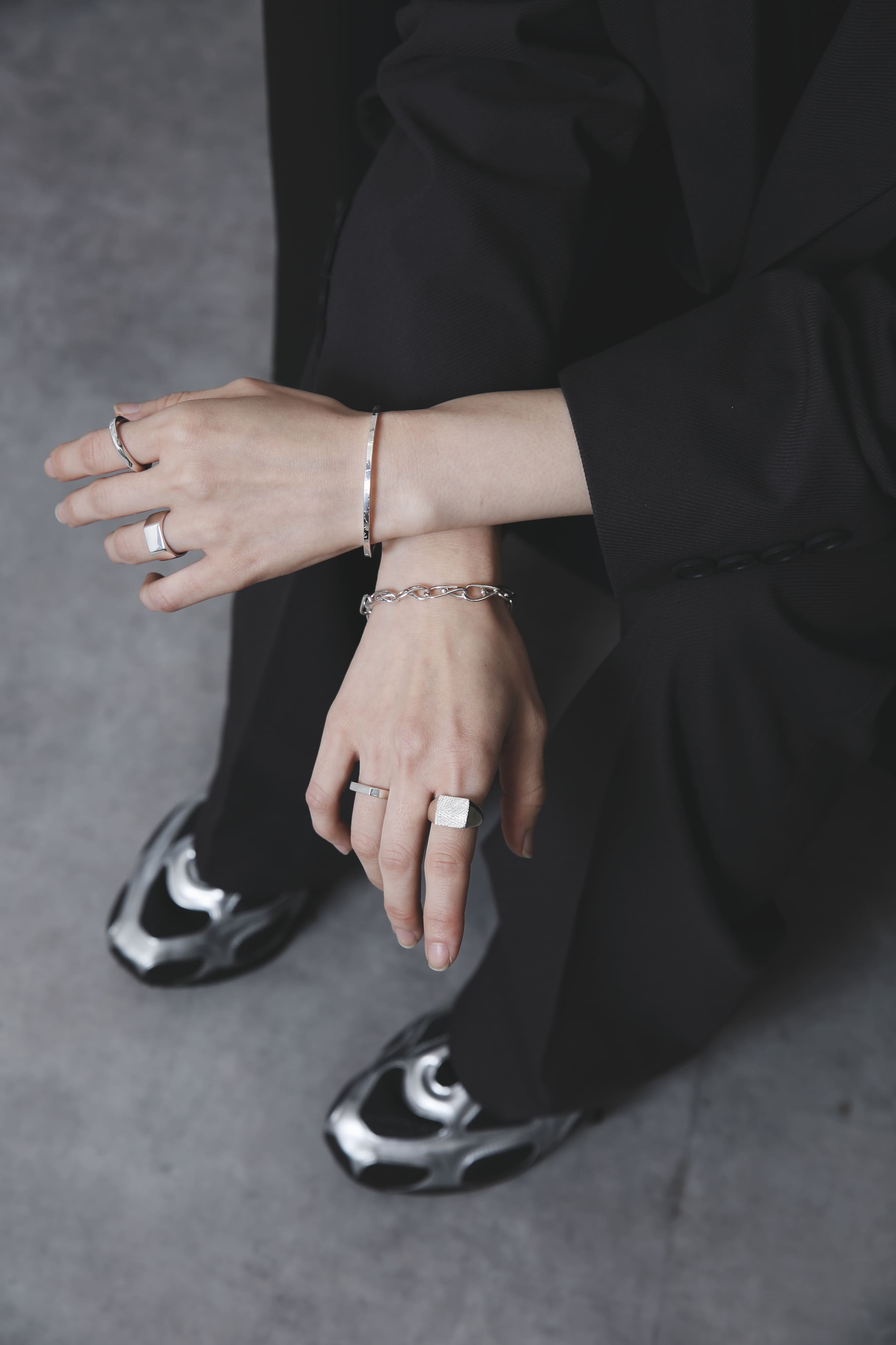 [NINENINE] シルバー925 バングル｜いぶし加工なし｜24-B-013