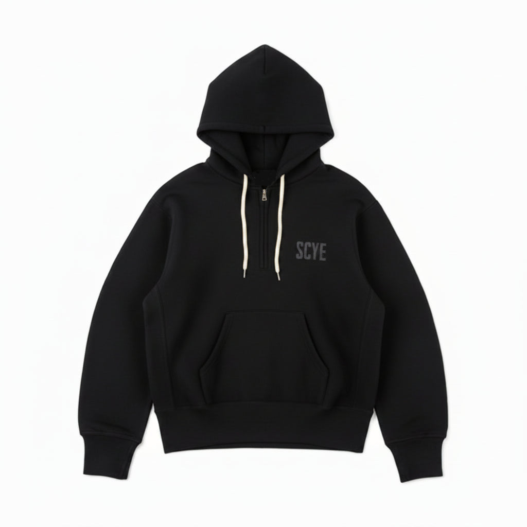 [SCYE BASICS] Fleece Back Jersey Half Zip Hoodie
