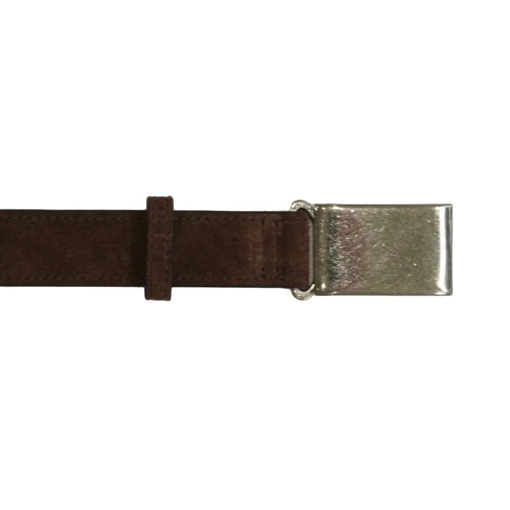 [Scye] Suede Touch Leather Box Buckle Belt
