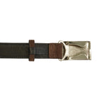 [Scye] Suede Touch Leather Box Buckle Belt