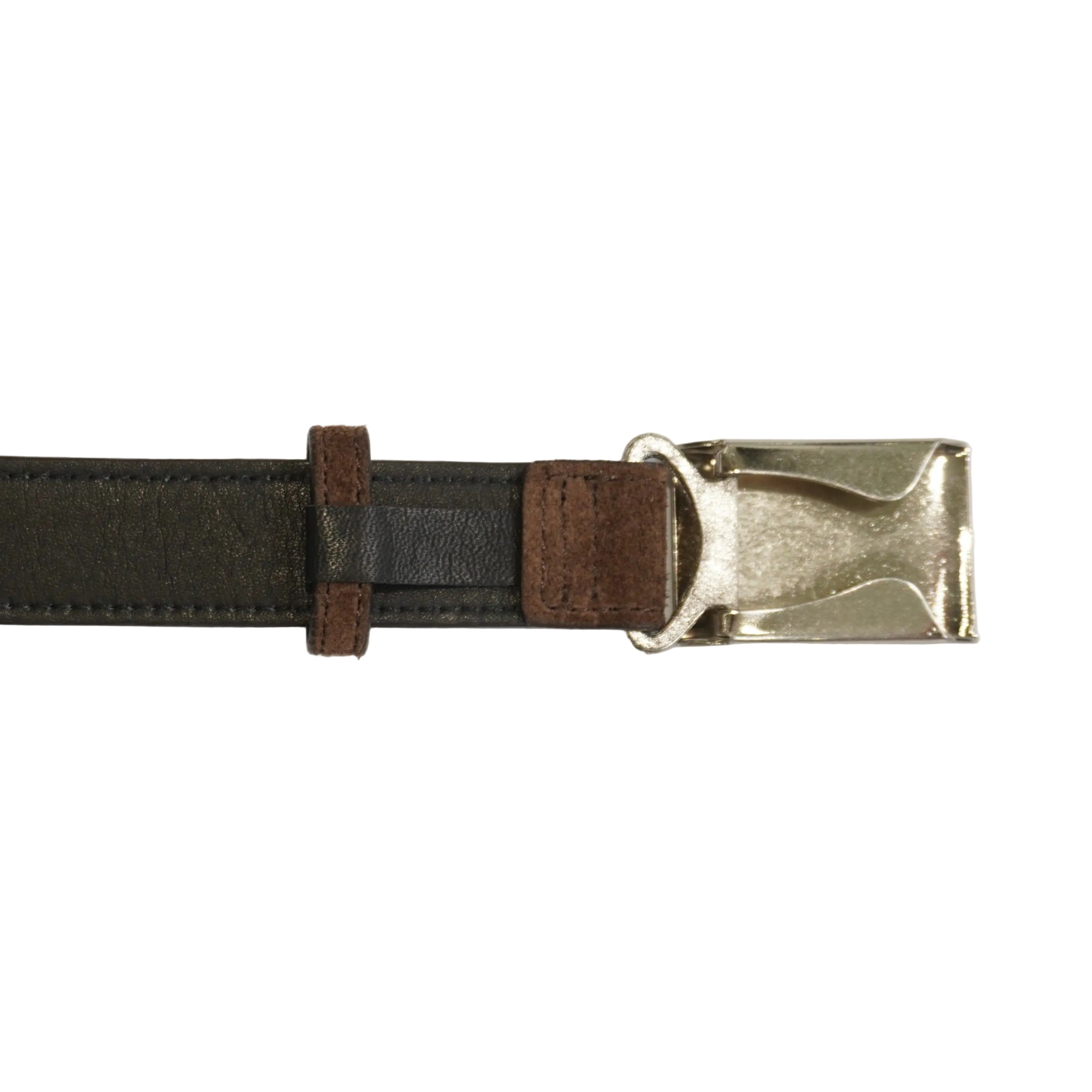 [Scye] Suede Touch Leather Box Buckle Belt