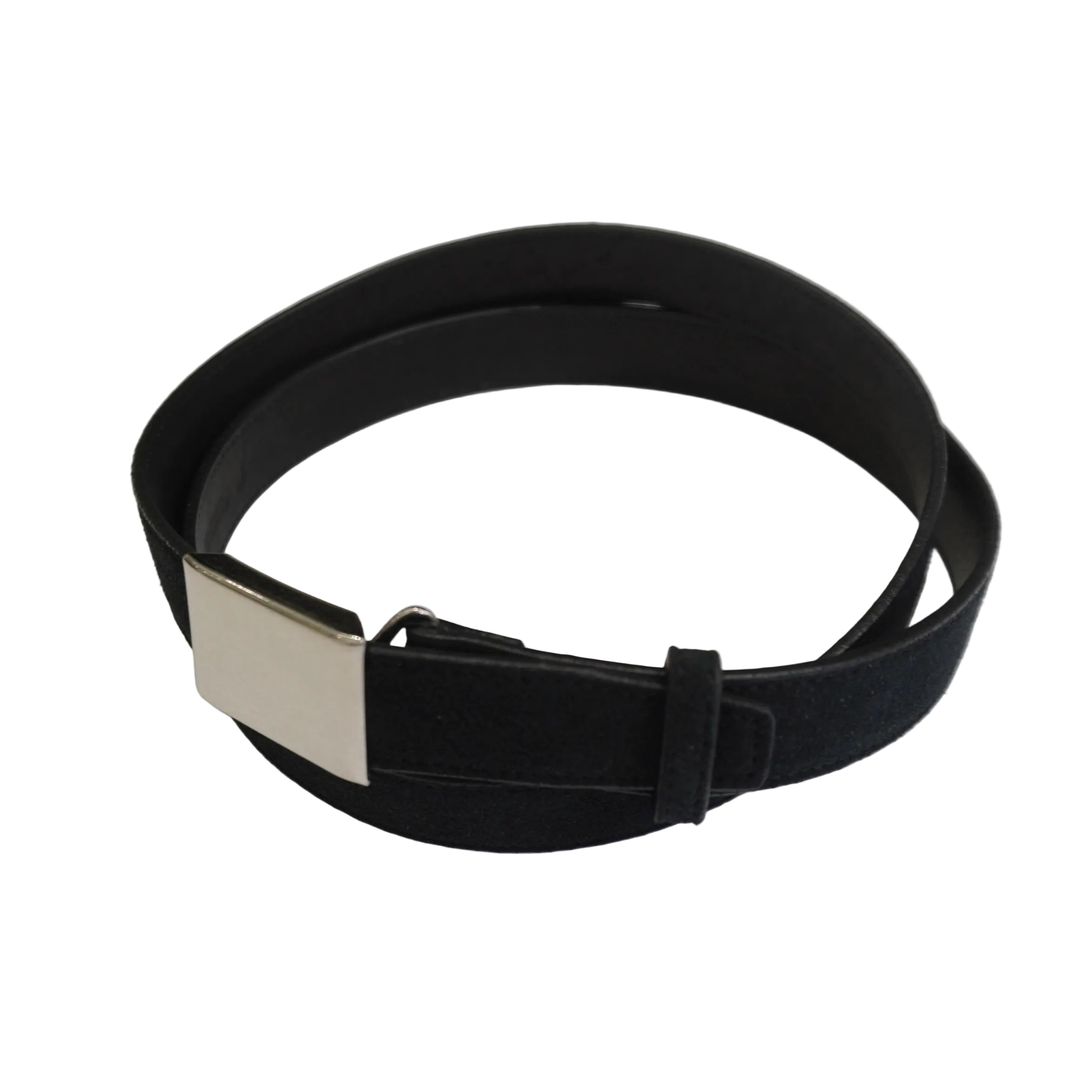 [Scye] Suede Touch Leather Box Buckle Belt