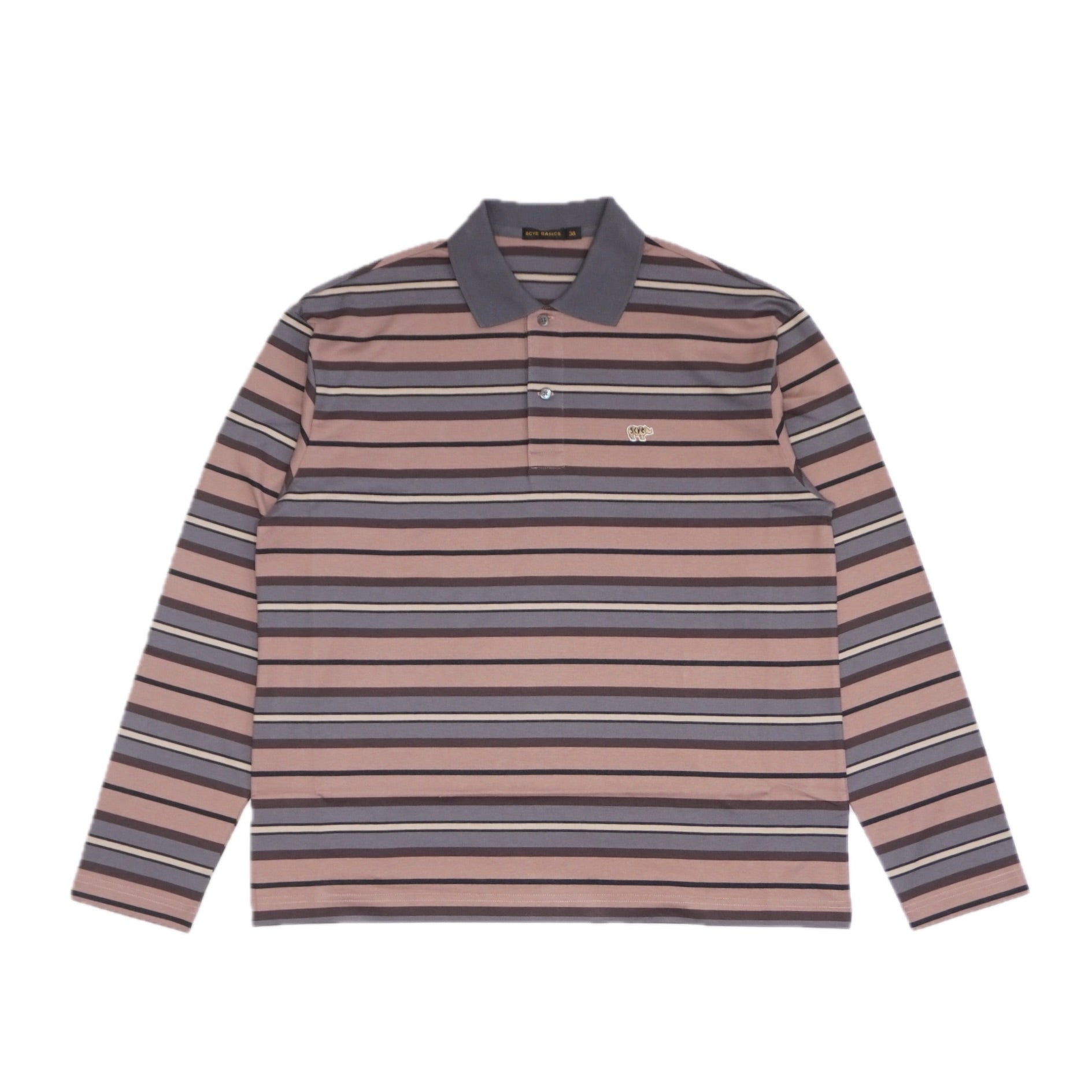 [SCYE BASICS] Multi Striped Cotton L/S Polo Shirt
