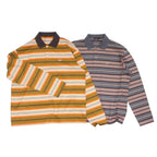 [SCYE BASICS] Multi Striped Cotton L/S Polo Shirt