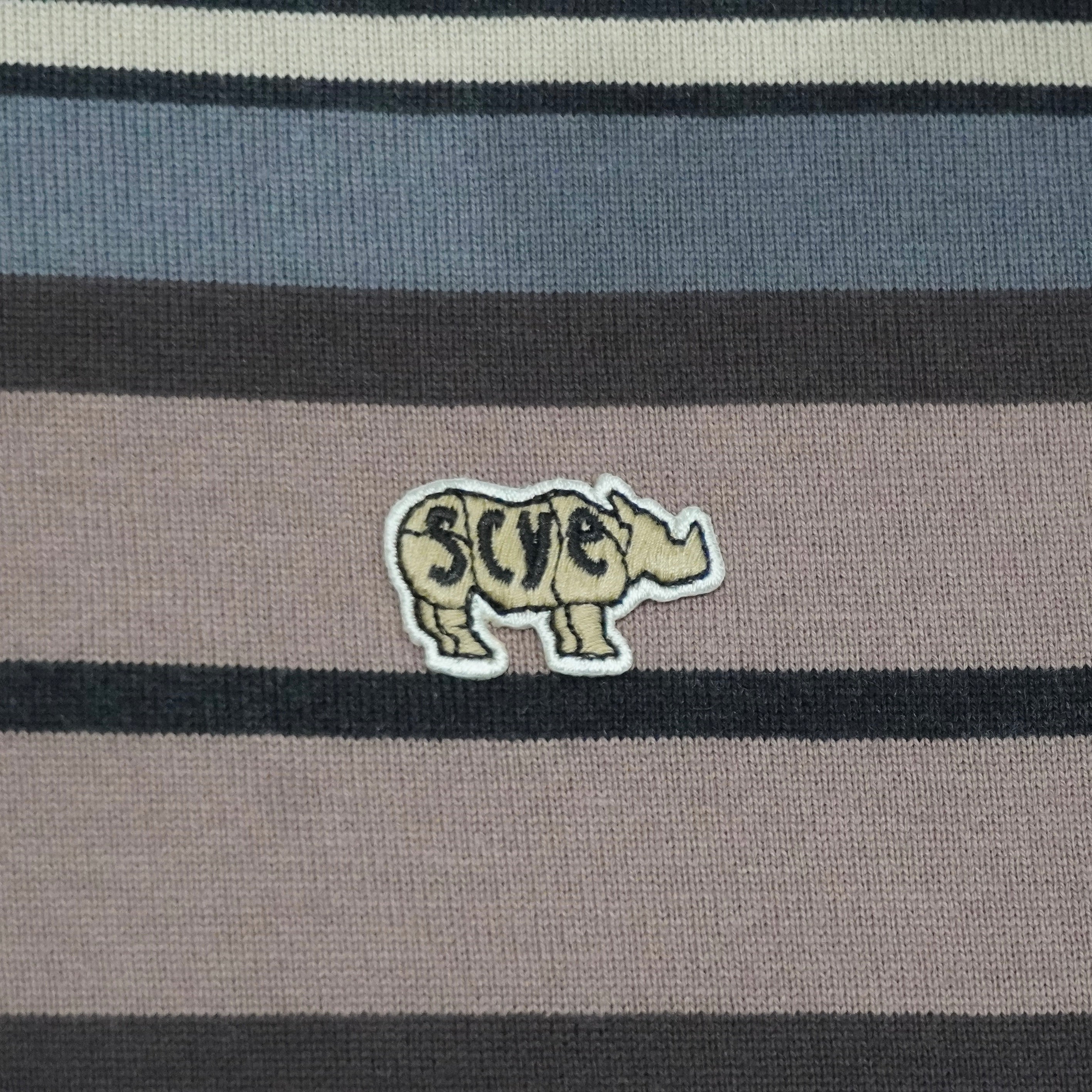 [SCYE BASICS] Multi Striped Cotton L/S Polo Shirt