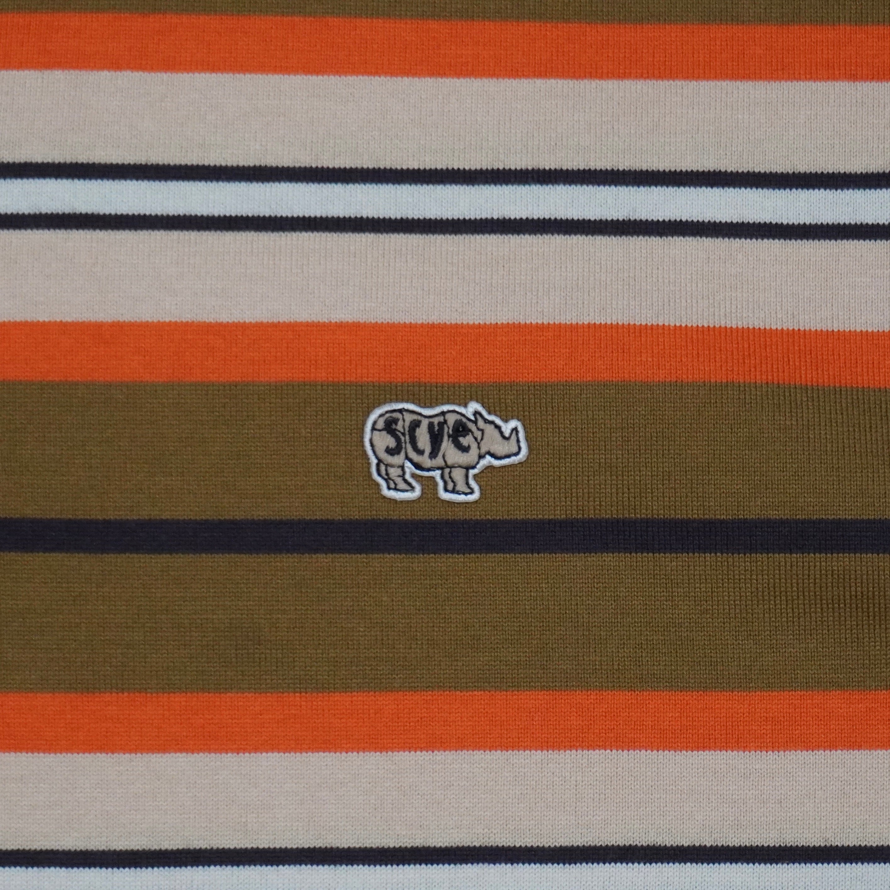 [SCYE BASICS] Multi Striped Cotton L/S Polo Shirt