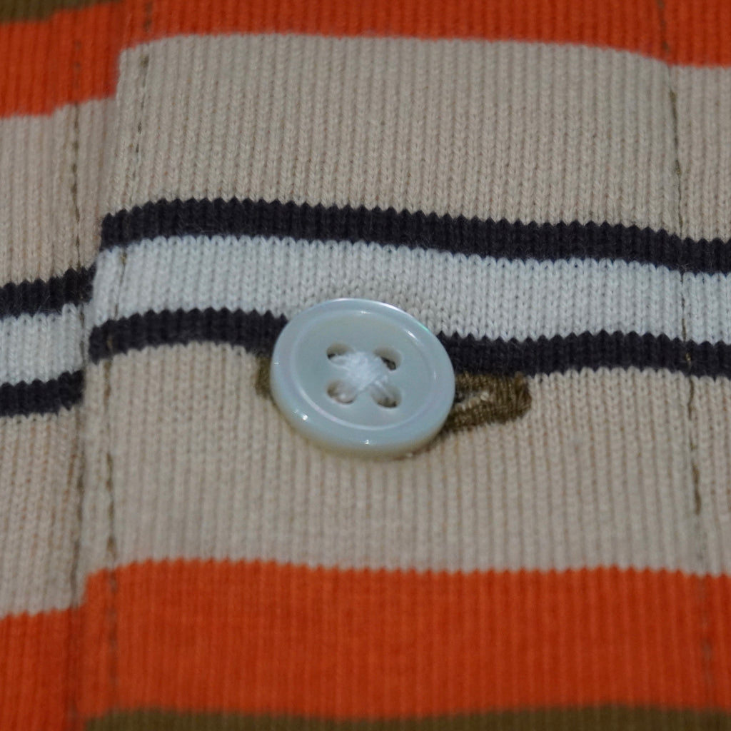 [SCYE BASICS] Multi Striped Cotton L/S Polo Shirt