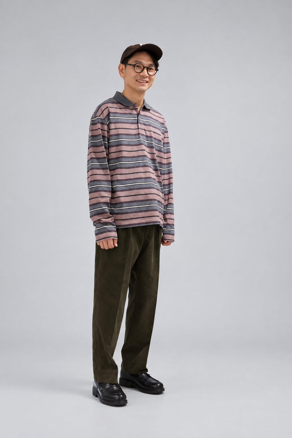 [SCYE BASICS] Langärmeliges Polo-Shirt aus Baumwolle mit Multistreifen