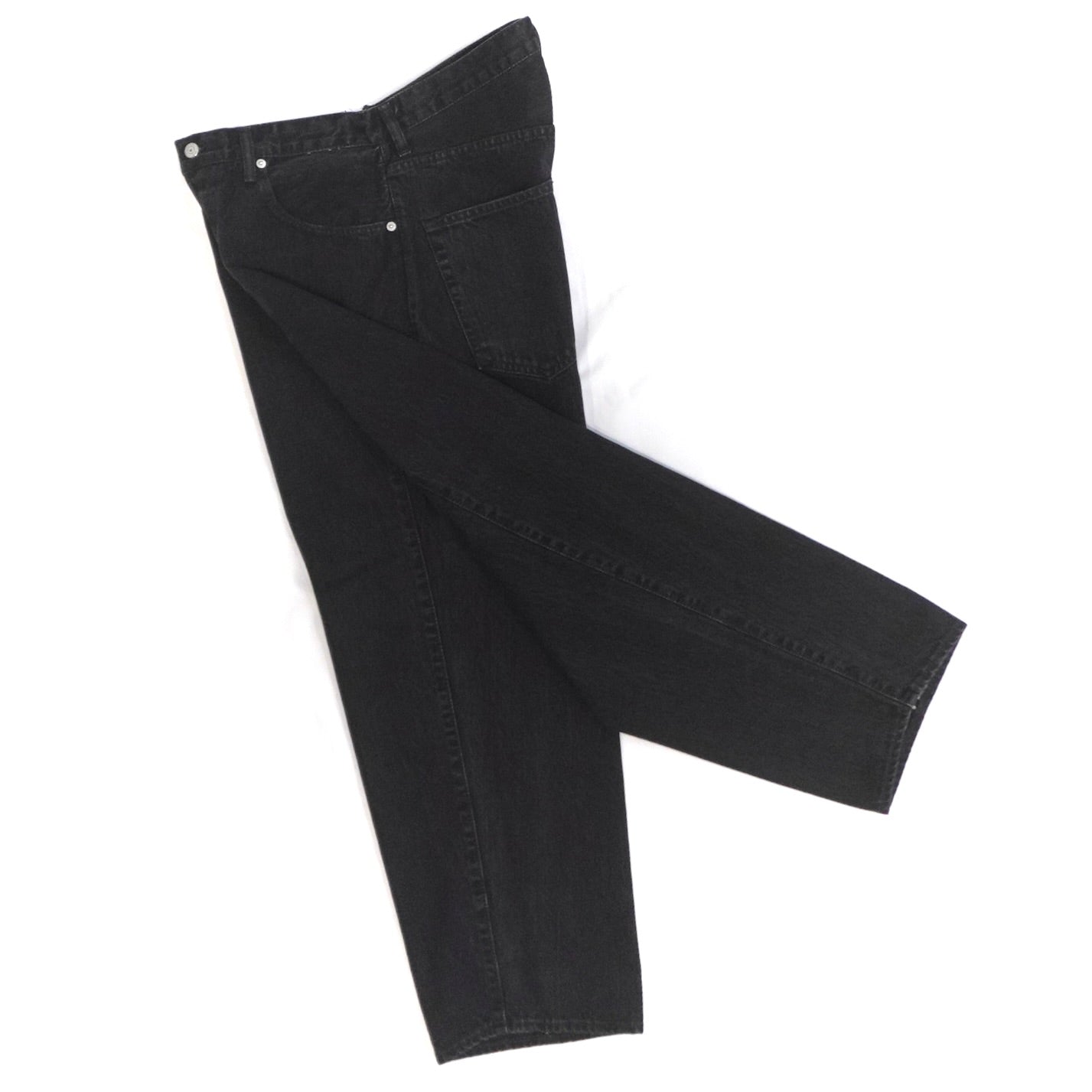 [SCYEBASICS] Selvedge Denim Baggy Jeans Black