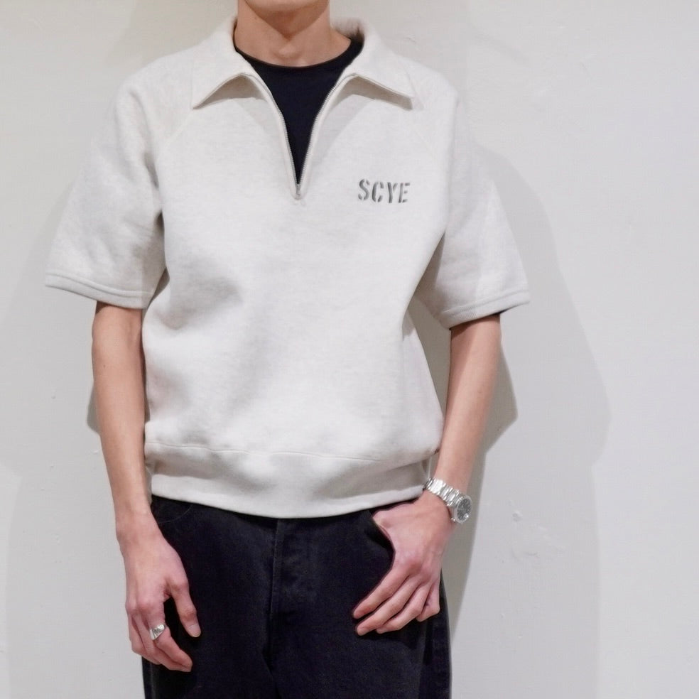 [SCYE BASICS] Fleece back Jersey Half Zip Sweat Shirt