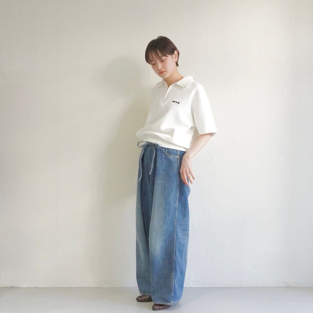 [SCYE] Womens Tubular Loop Back Terry Logo Half Zip Pullover