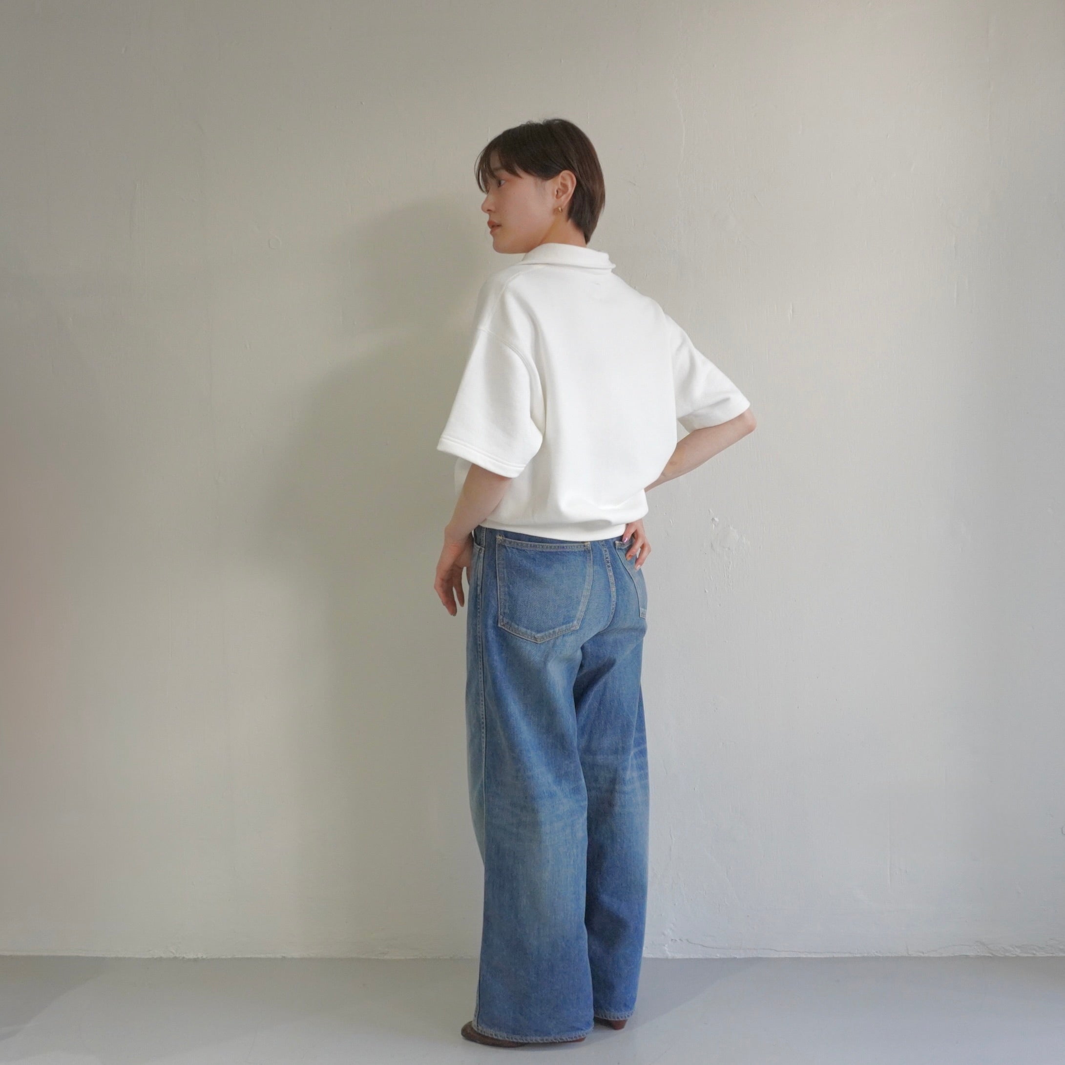 [SCYE] Womens Tubular Loop Back Terry Logo Half Zip Pullover