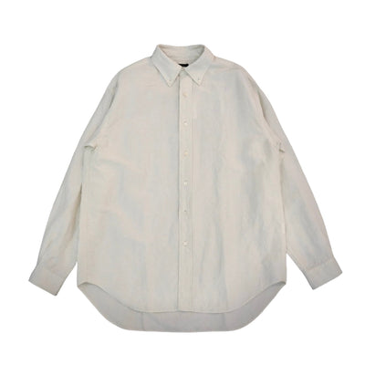 [LENO] SILK/ LINEN BUTTON DOWN SHIRT ECRU