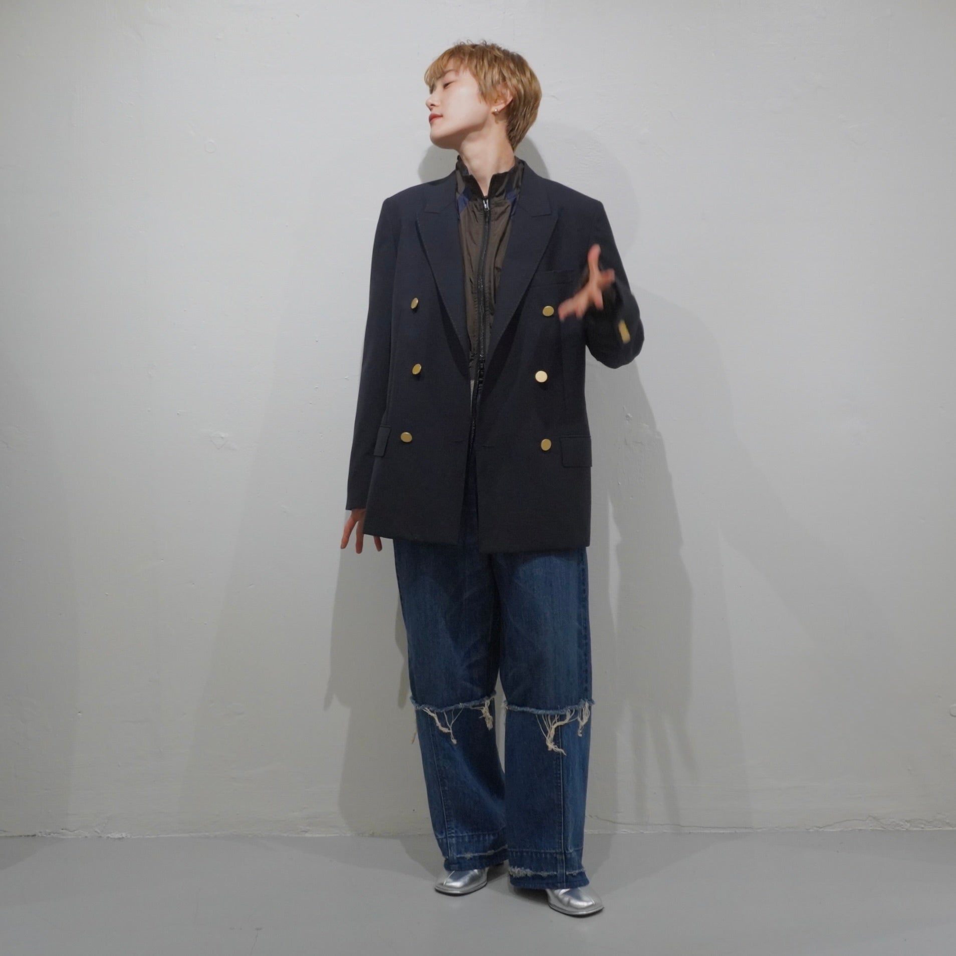 [LENO] DOUBLE NAVY BLAZER リノ ダブル ネイビー ブレザー