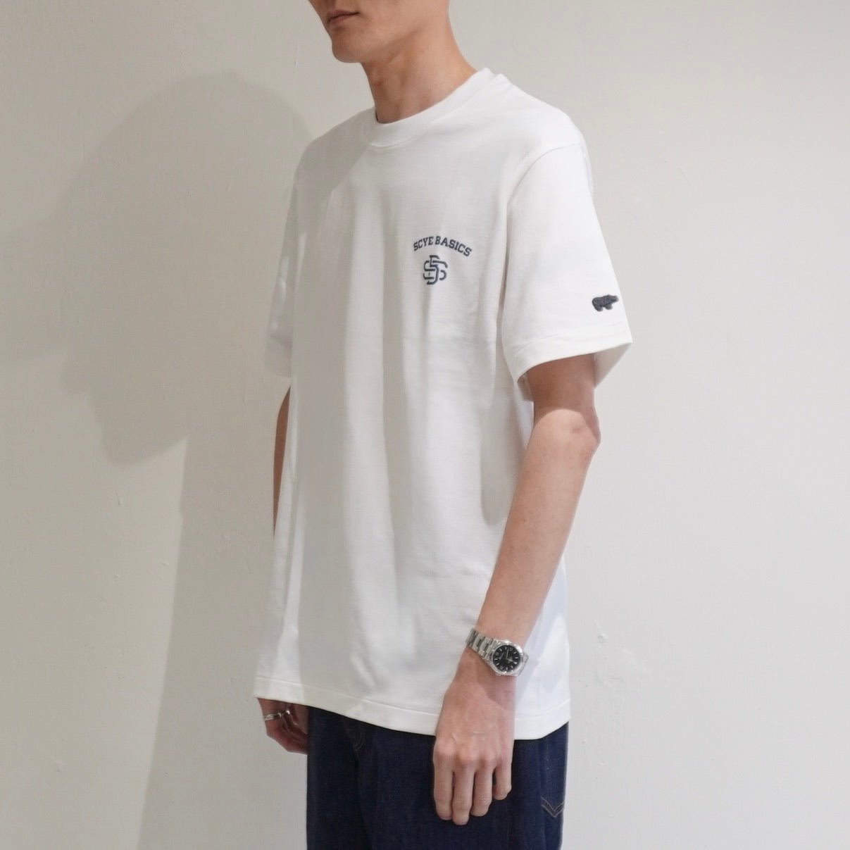 [SCYE BASICS] 30/2 Cotton Jersey Varsity Logo Print T-Shirt - apartir Online Store アパルティール セレクトショップ