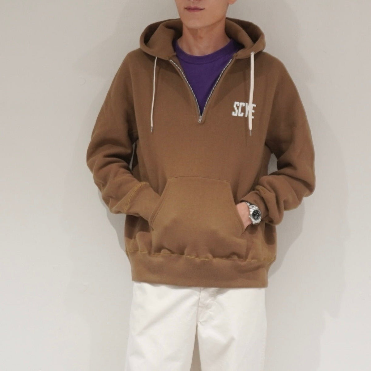 [SCYE BASICS] Fleece Back Jersey Half Zip Hoodie - apartir Online Store アパルティール セレクトショップ