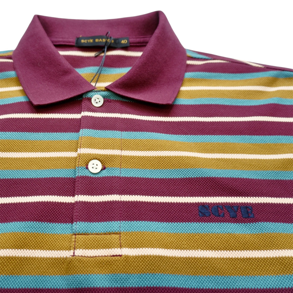 [SCYE BASICS] Striped Cotton Pique Polo Shirt サイベーシックス ストライプ コットン ピケ ポロシャツ - apartir Online Store アパルティール セレクトショップ