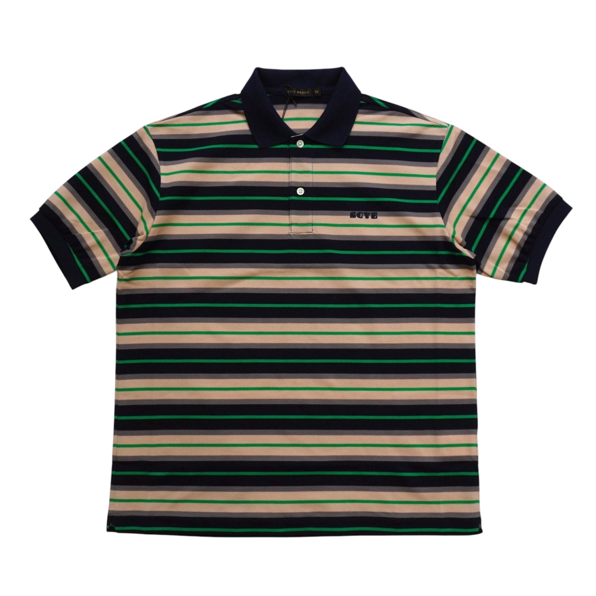 [SCYE BASICS] Striped Cotton Pique Polo Shirt サイベーシックス ストライプ コットン ピケ ポロシャツ - apartir Online Store アパルティール セレクトショップ