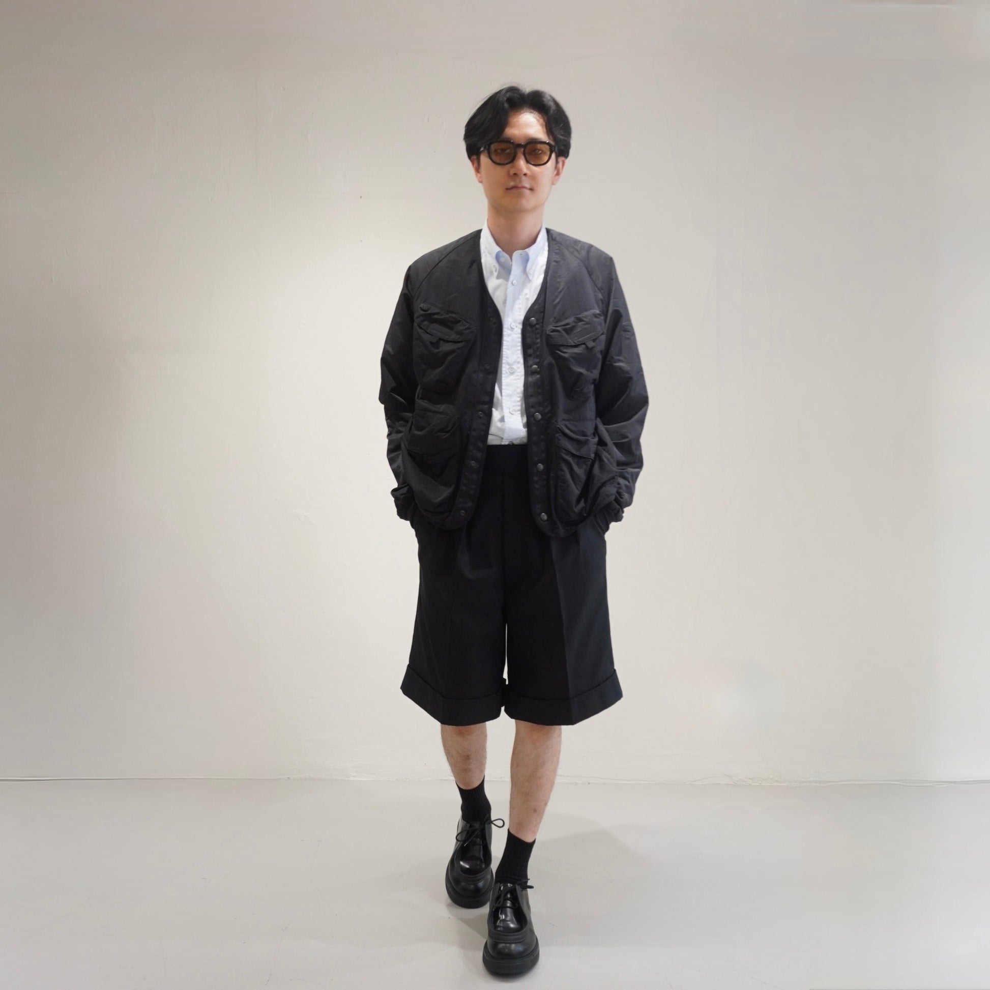 [Scye] High Multi Taslan Nylon Twill Collarless Jacket ハイマルチタスラン ナイロンツイル カラーレスジャケット - apartir Online Store アパルティール セレクトショップ