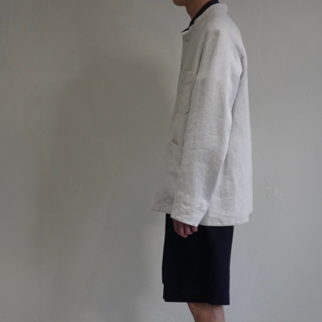 [Scye] Linen Herringbone Stand Collar Work Jacket サイ リネン ワーク ジャケット - apartir Online Store アパルティール セレクトショップ
