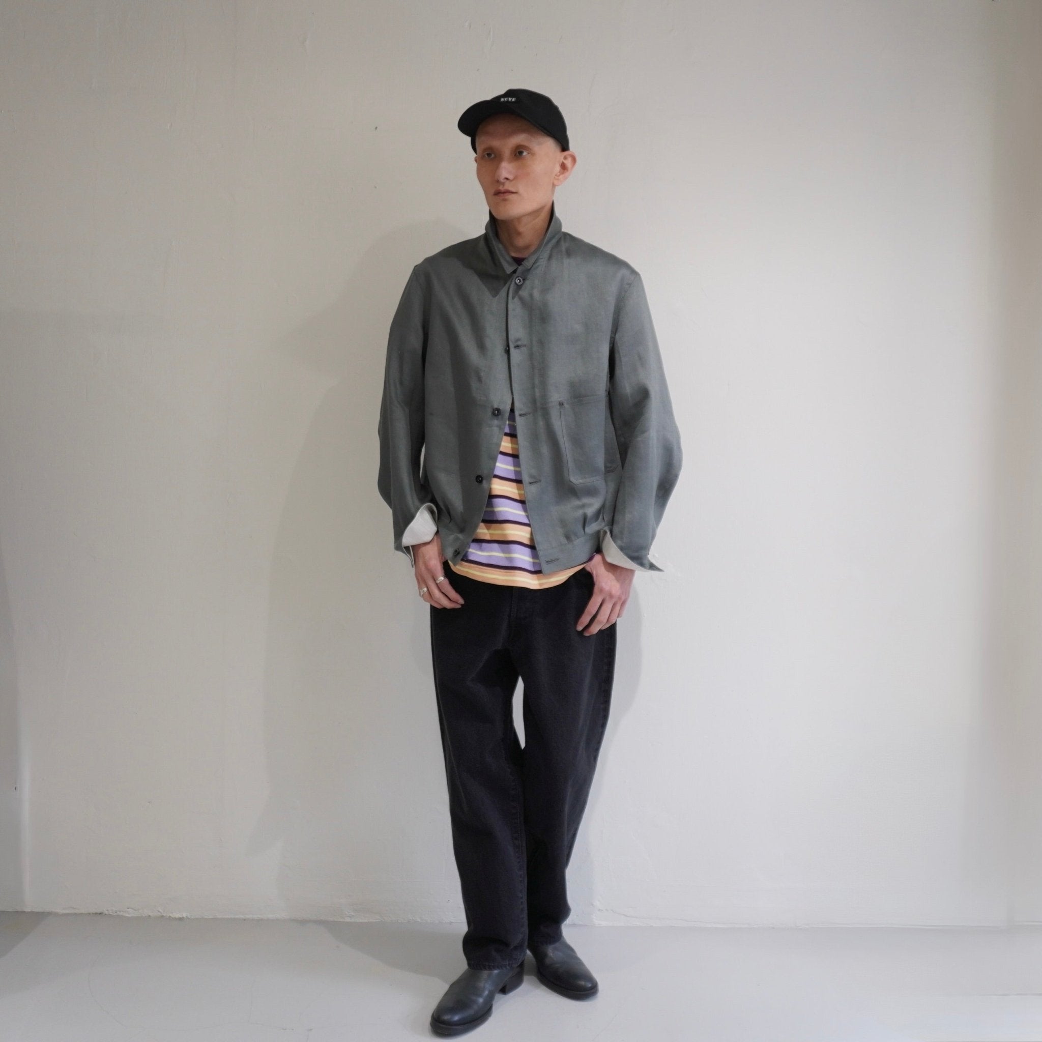scye リネン　セットアップ Scye Linen Sateen Cropped Work Jacket / リネンサテン クロップド