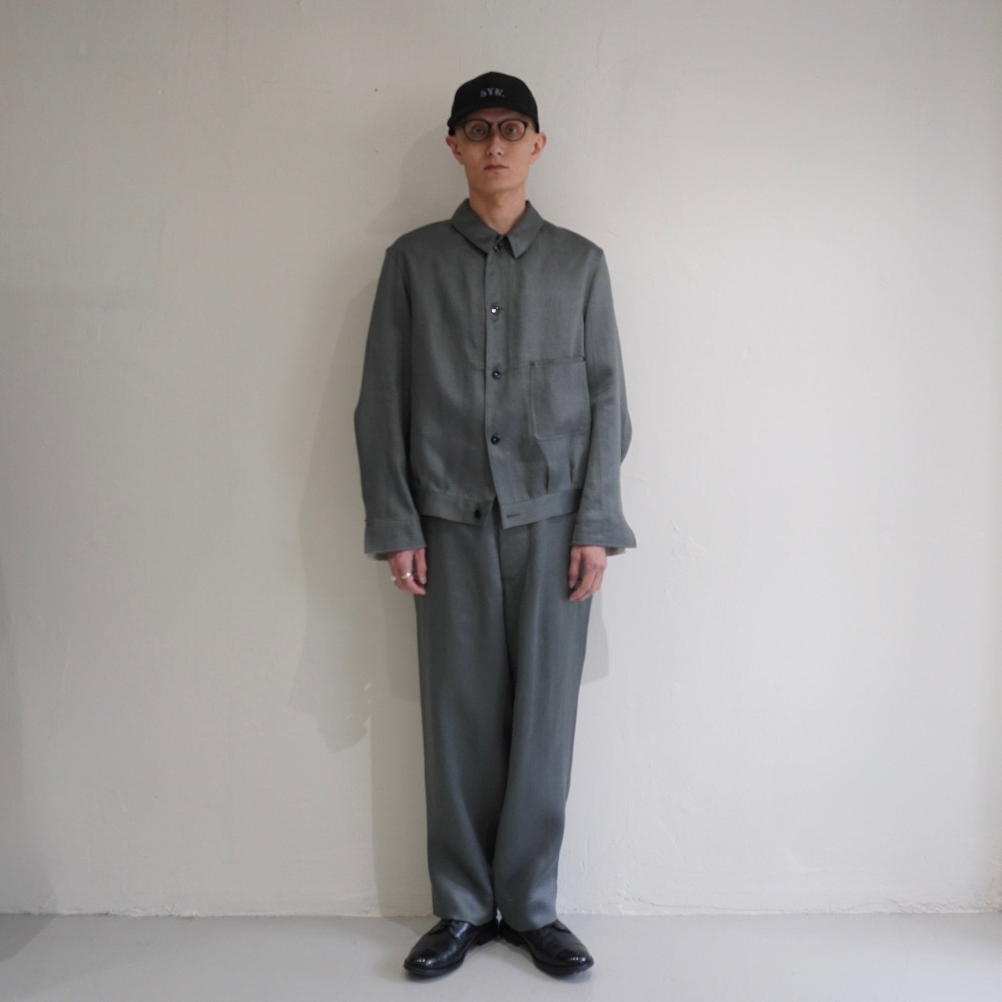 scye リネン　セットアップ Scye Linen Sateen Cropped Work Jacket / リネンサテン クロップド