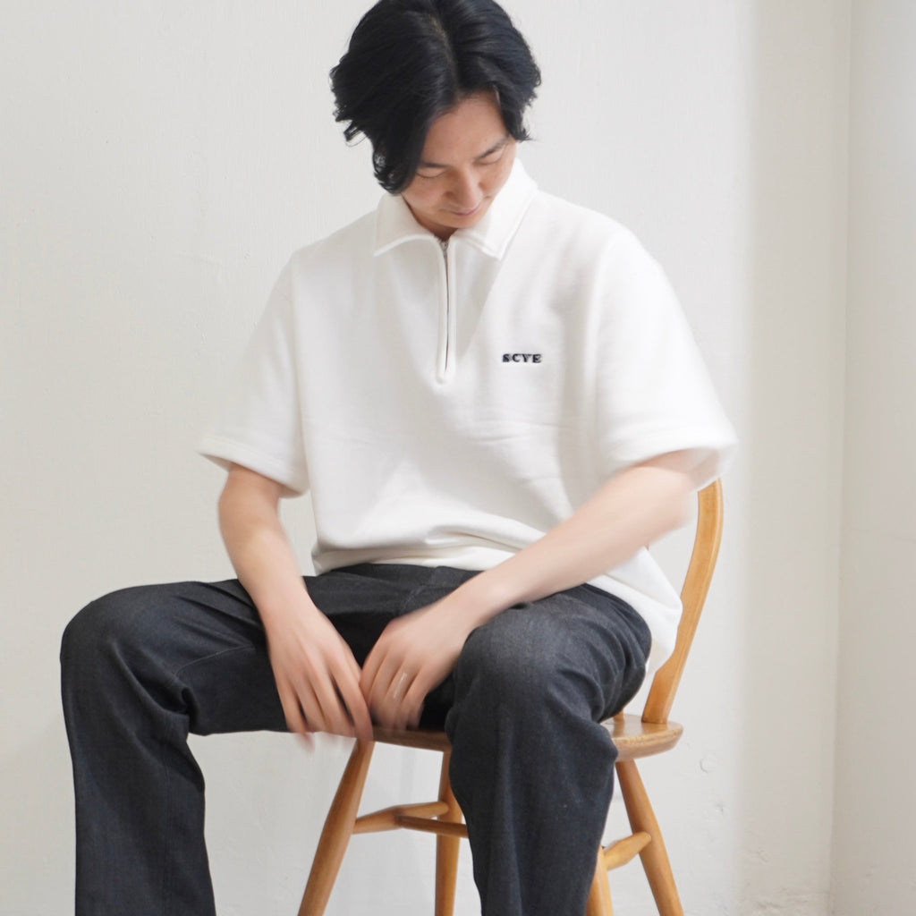 [SCYE] Mens Tubular Loop Back Terry Logo Half Zip Pullover 丸胴 ハーフジップ 半袖スウェットシャツ - apartir Online Store アパルティール セレクトショップ