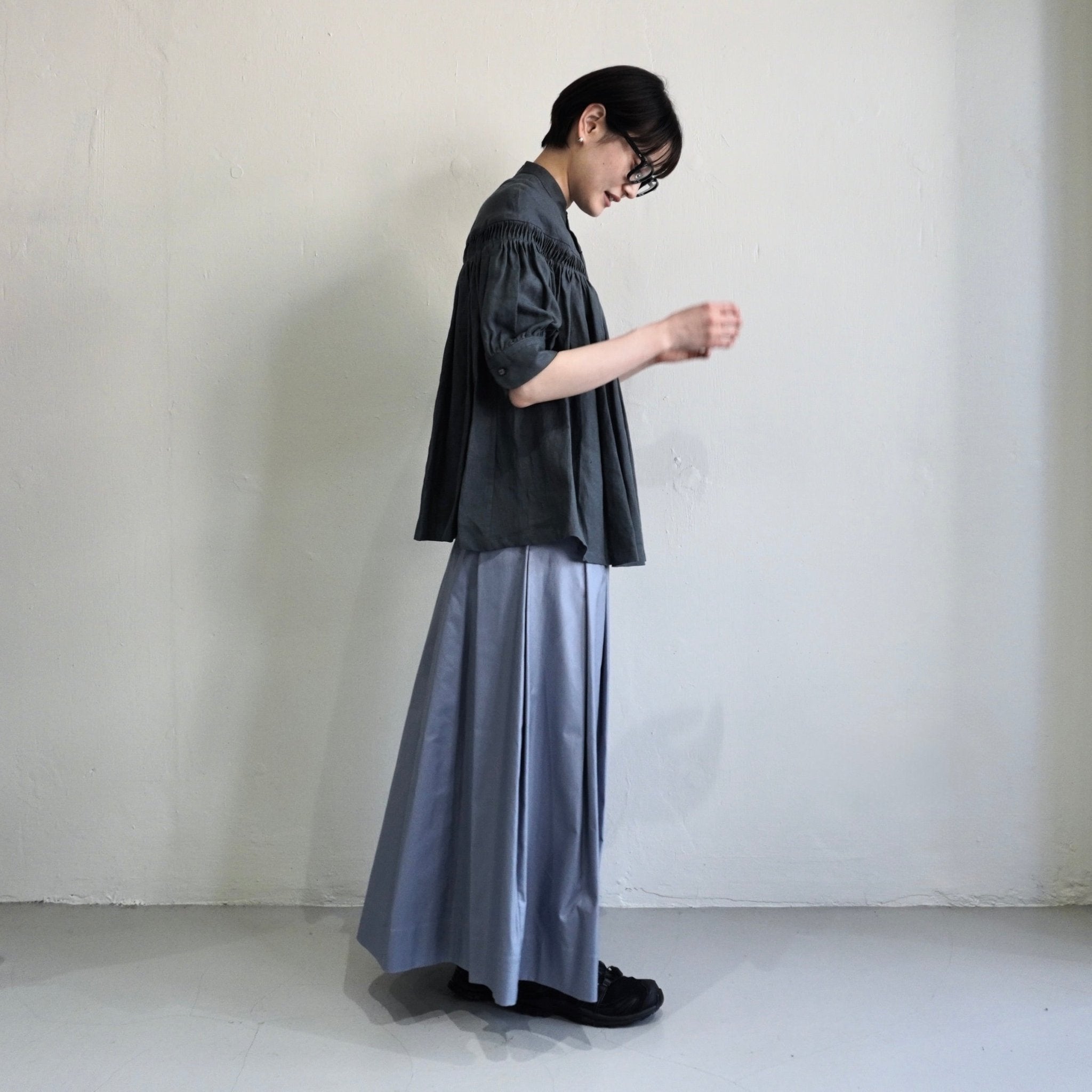 [Scye] Organic Linen Tucked Puff Sleeve Blouse サイ リネンタックブラウス - apartir Online Store アパルティール セレクトショップ