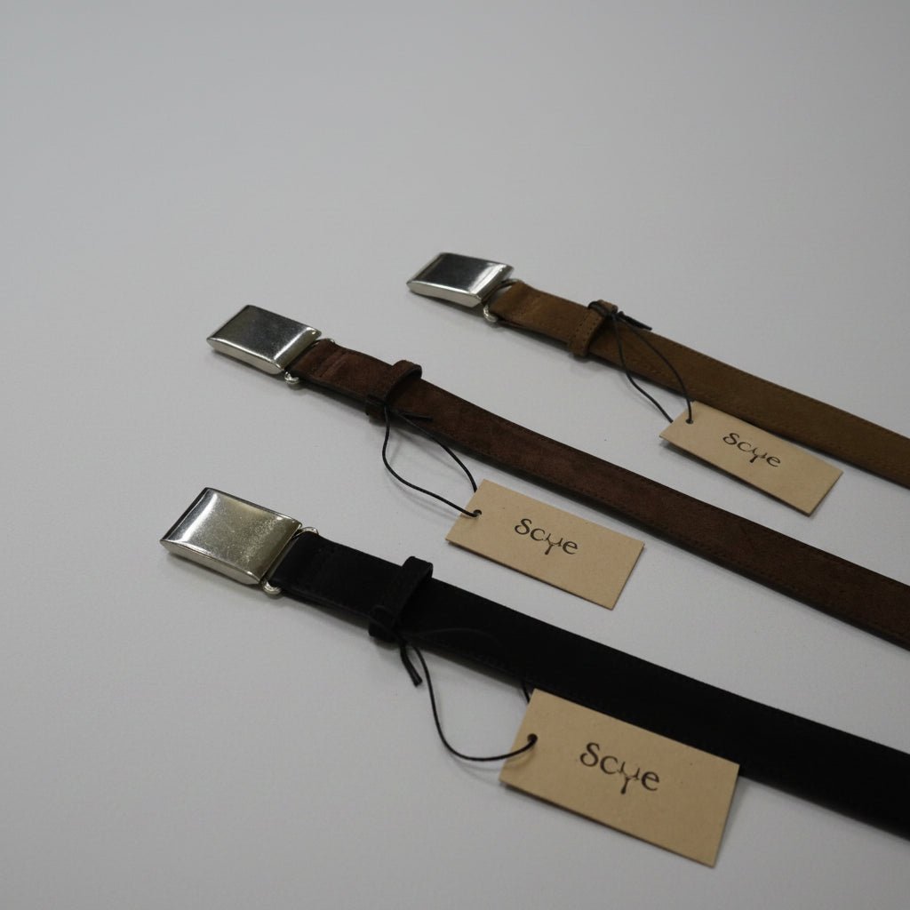 [Scye] Suede Touch Leather Box Buckle Belt - apartir Online Store アパルティール セレクトショップ