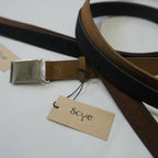 [Scye] Suede Touch Leather Box Buckle Belt - apartir Online Store アパルティール セレクトショップ
