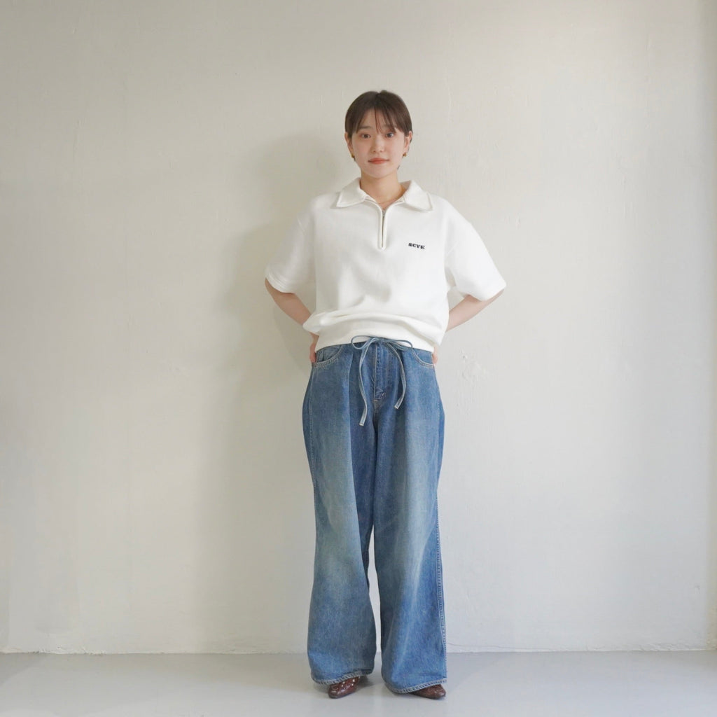 [SCYE] Womens Tubular Loop Back Terry Logo Half Zip Pullover 丸胴 ハーフジップ 半袖スウェットシャツ - apartir Online Store アパルティール セレクトショップ