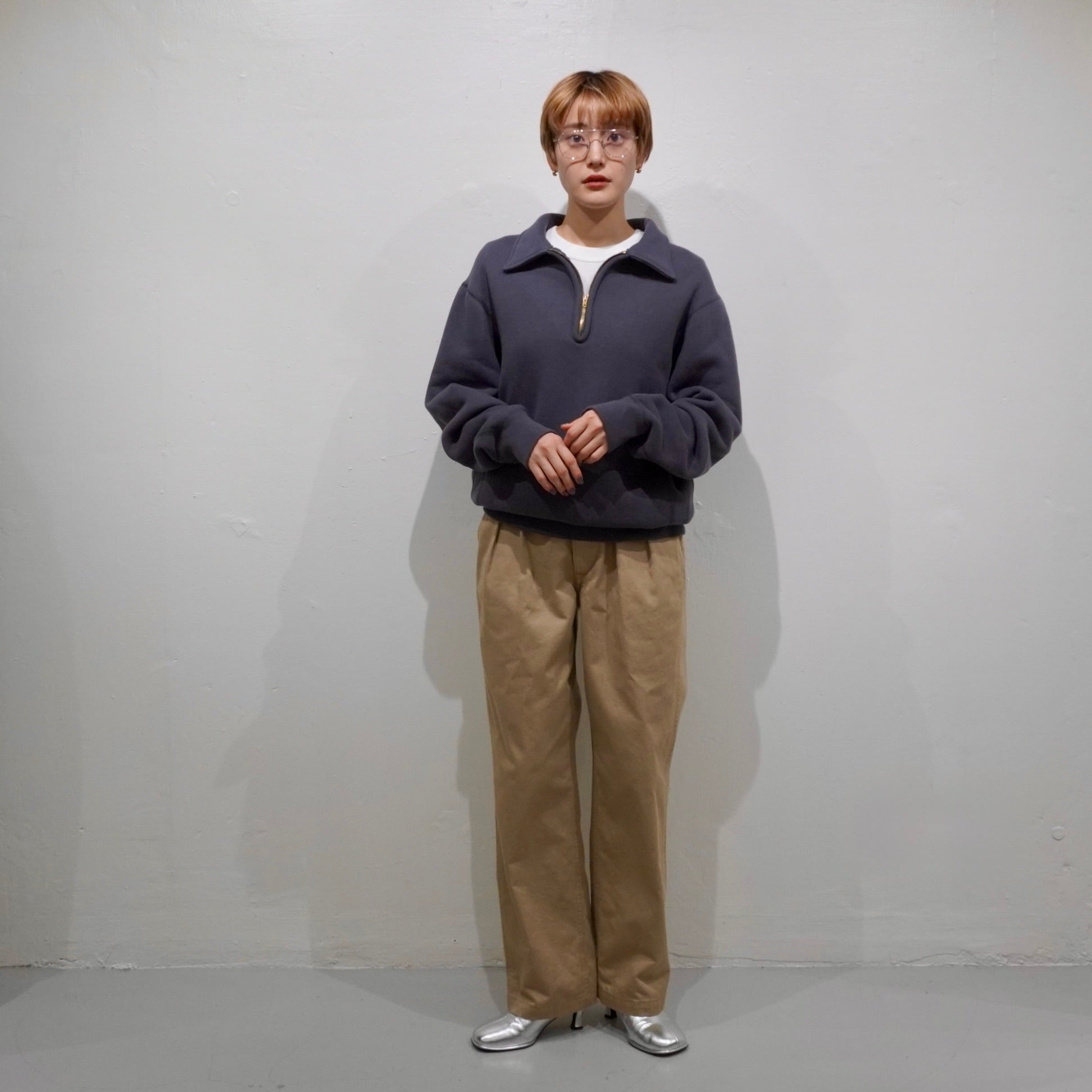 [SCYE BASICS] Fleece Back Jersey Half Zip Pullover サイベーシックス ハーフジップ プルオーバー - apartir Online Store アパルティール セレクトショップ