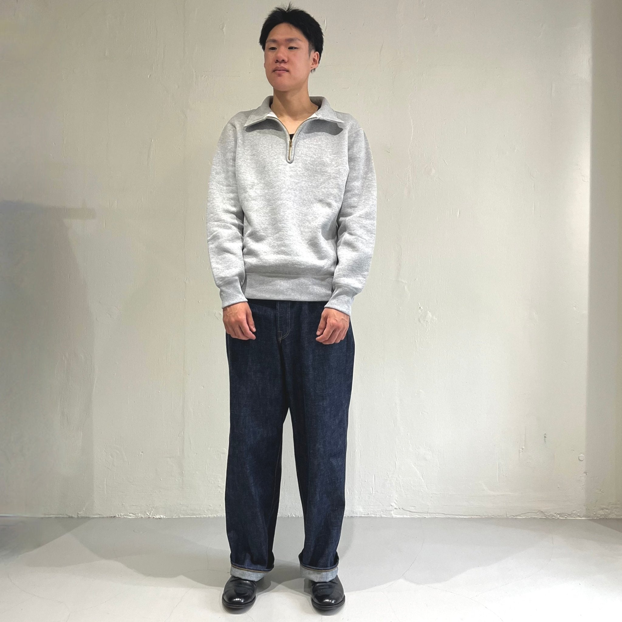 [SCYEBASICS] Fleece Back Jersey Half Zip Pullover サイベーシックス フリース バック ジャージー  ハーフジップ プルオーバー