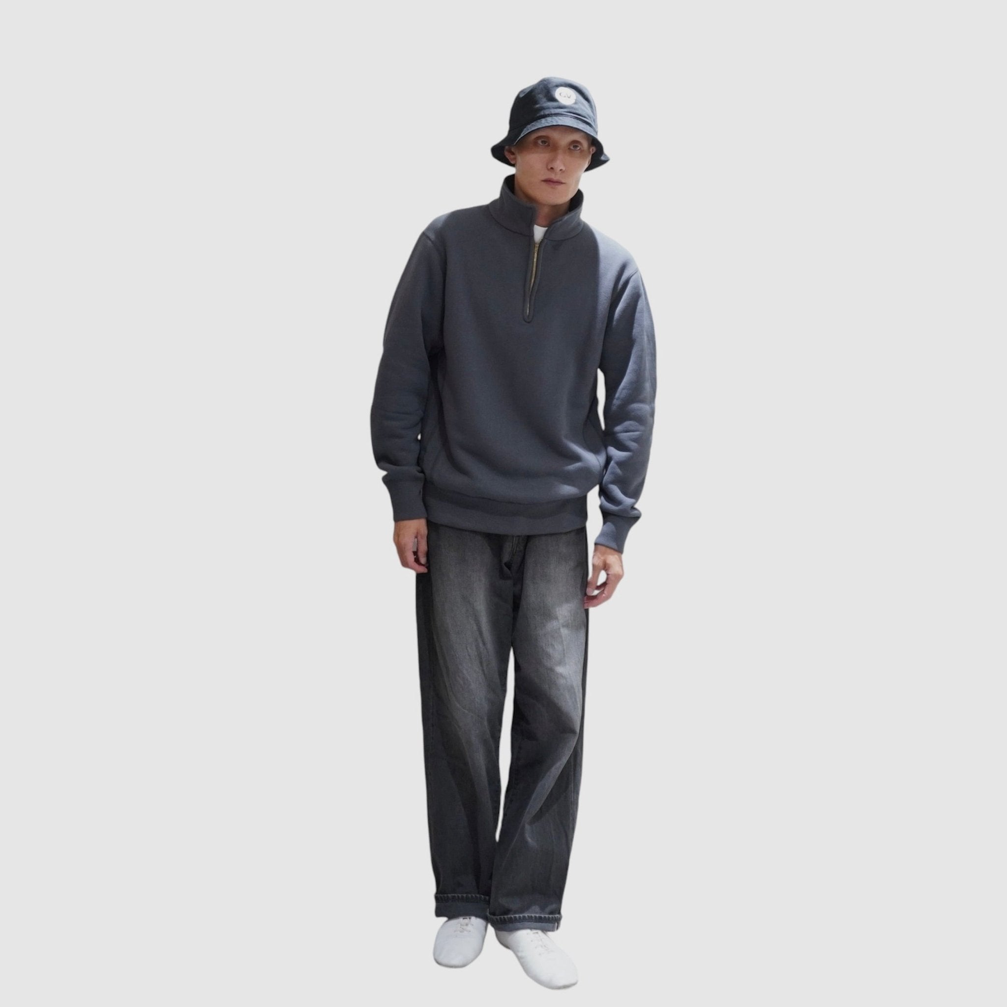 [SCYEBASICS] Fleece Back Jersey Half Zip Pullover サイベーシックス フリース バック ジャージー  ハーフジップ プルオーバー