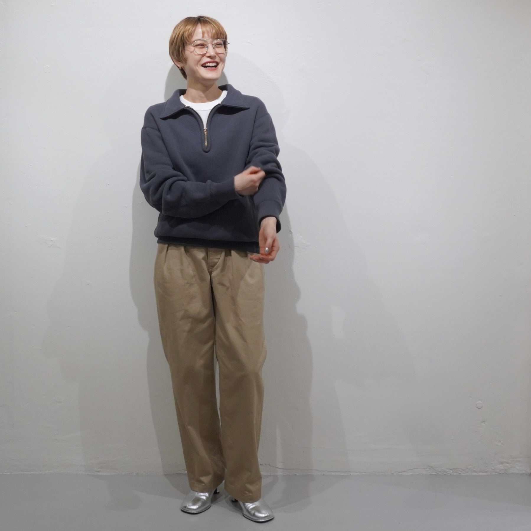 [SCYEBASICS] Fleece Back Jersey Half Zip Pullover サイベーシックス フリース バック ジャージー ハーフジップ プルオーバー スウェット - #shop_name #アパルティール# #名古屋# #セレクトショップ#