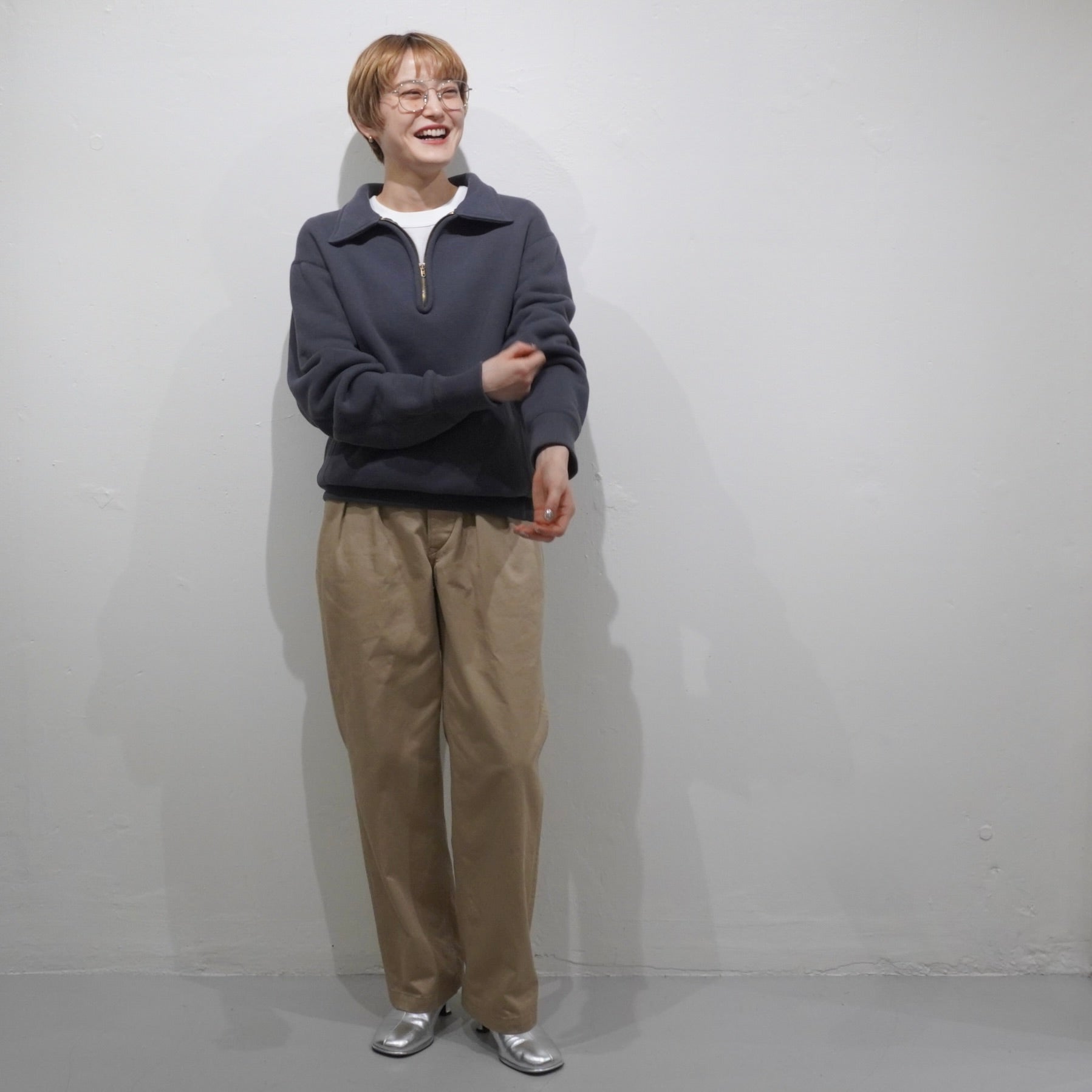 [SCYE BASICS] Fleece Back Jersey Half Zip Pullover サイベーシックス ハーフジップ プルオーバー - apartir Online Store アパルティール セレクトショップ