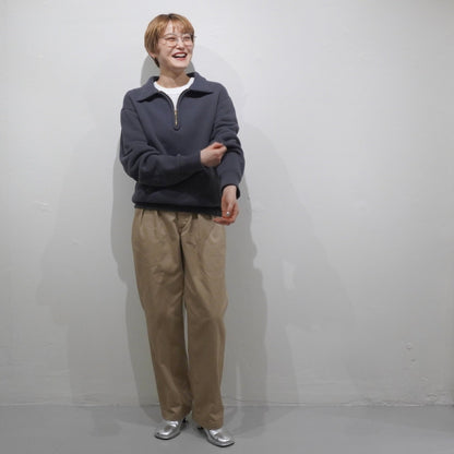 [SCYEBASICS] Fleece Back Jersey Half Zip Pullover サイベーシックス フリース バック ジャージー ハーフジップ プルオーバー スウェット - #shop_name #アパルティール# #名古屋# #セレクトショップ#