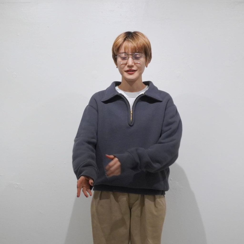 [SCYE BASICS] Fleece Back Jersey Half Zip Pullover サイベーシックス ハーフジップ プルオーバー - apartir Online Store アパルティール セレクトショップ