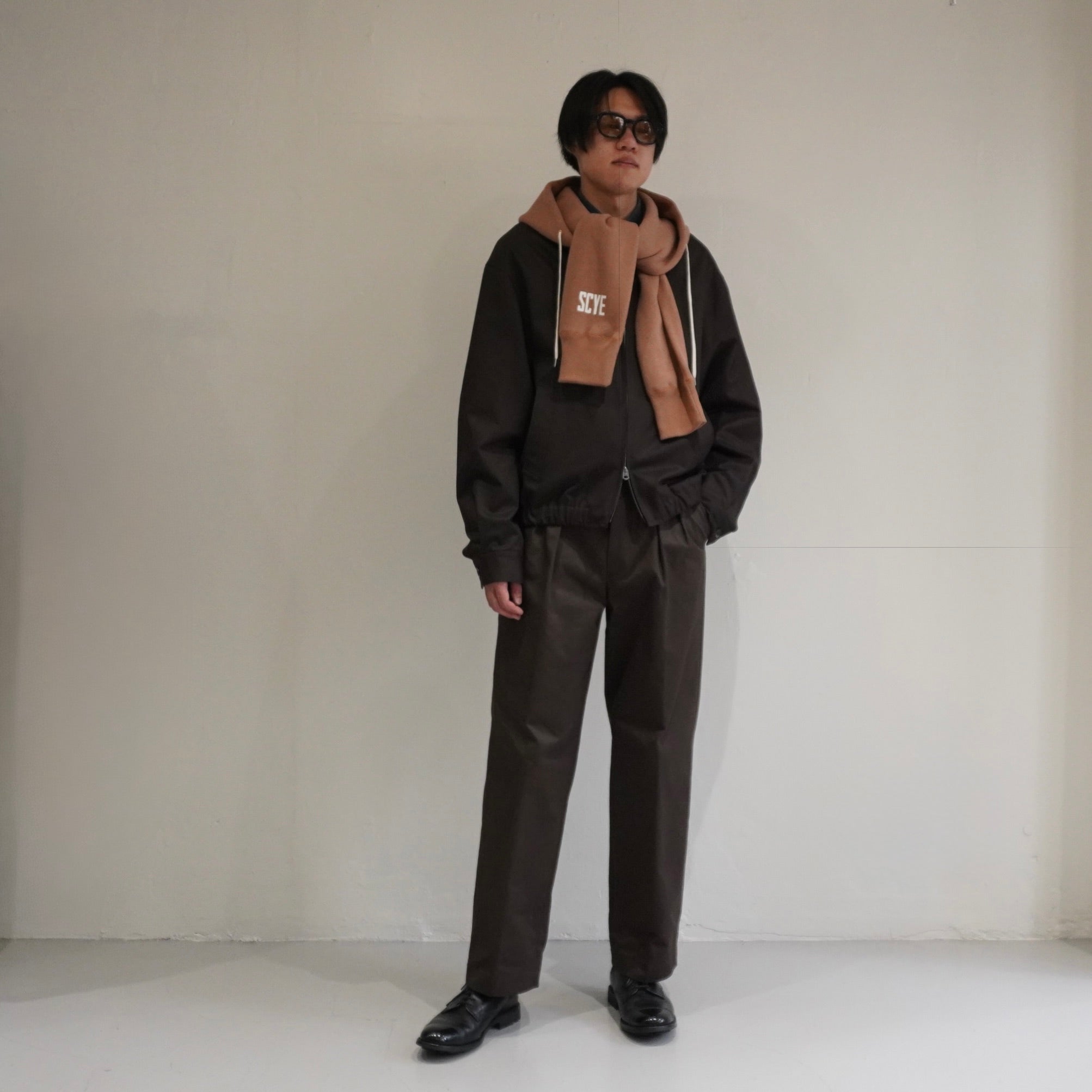 期間限定値下げ　Scye　Fleece Back Jersey Scarf SCYEBASICS Fleece Back jersey Hooded Scarf サイベーシックス