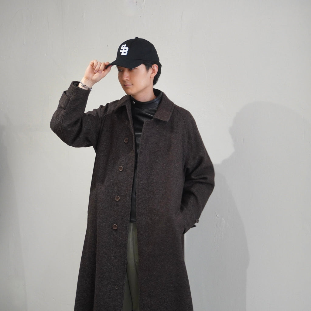 [SCYEBASICS] Shetland Herringbone Tweed Balmacaan Coat サイ シェットランド ヘリンボーン バルマカーンコート - apartir Online Store アパルティール セレクトショップ