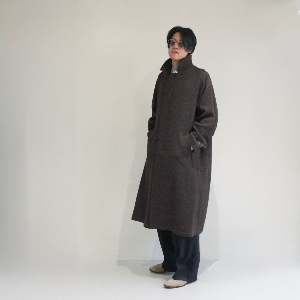 [SCYEBASICS] Shetland Herringbone Tweed Balmacaan Coat サイ シェットランド ヘリンボーン バルマカーンコート - apartir Online Store アパルティール セレクトショップ