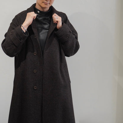 [SCYEBASICS] Shetland Herringbone Tweed Balmacaan Coat サイ シェットランド ヘリンボーン バルマカーンコート - apartir Online Store アパルティール セレクトショップ