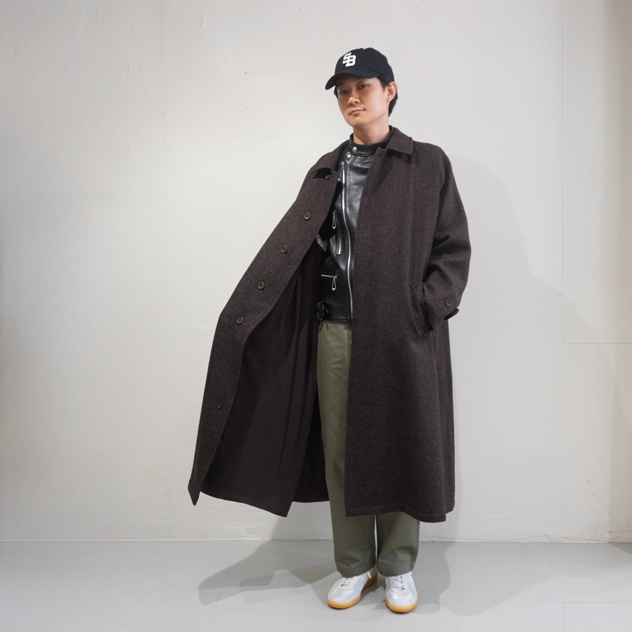 [SCYEBASICS] Shetland Herringbone Tweed Balmacaan Coat サイ シェットランド ヘリンボーン バルマカーンコート - apartir Online Store アパルティール セレクトショップ