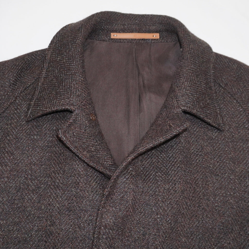 [SCYEBASICS] Shetland Herringbone Tweed Balmacaan Coat サイ シェットランド ヘリンボーン バルマカーンコート - apartir Online Store アパルティール セレクトショップ
