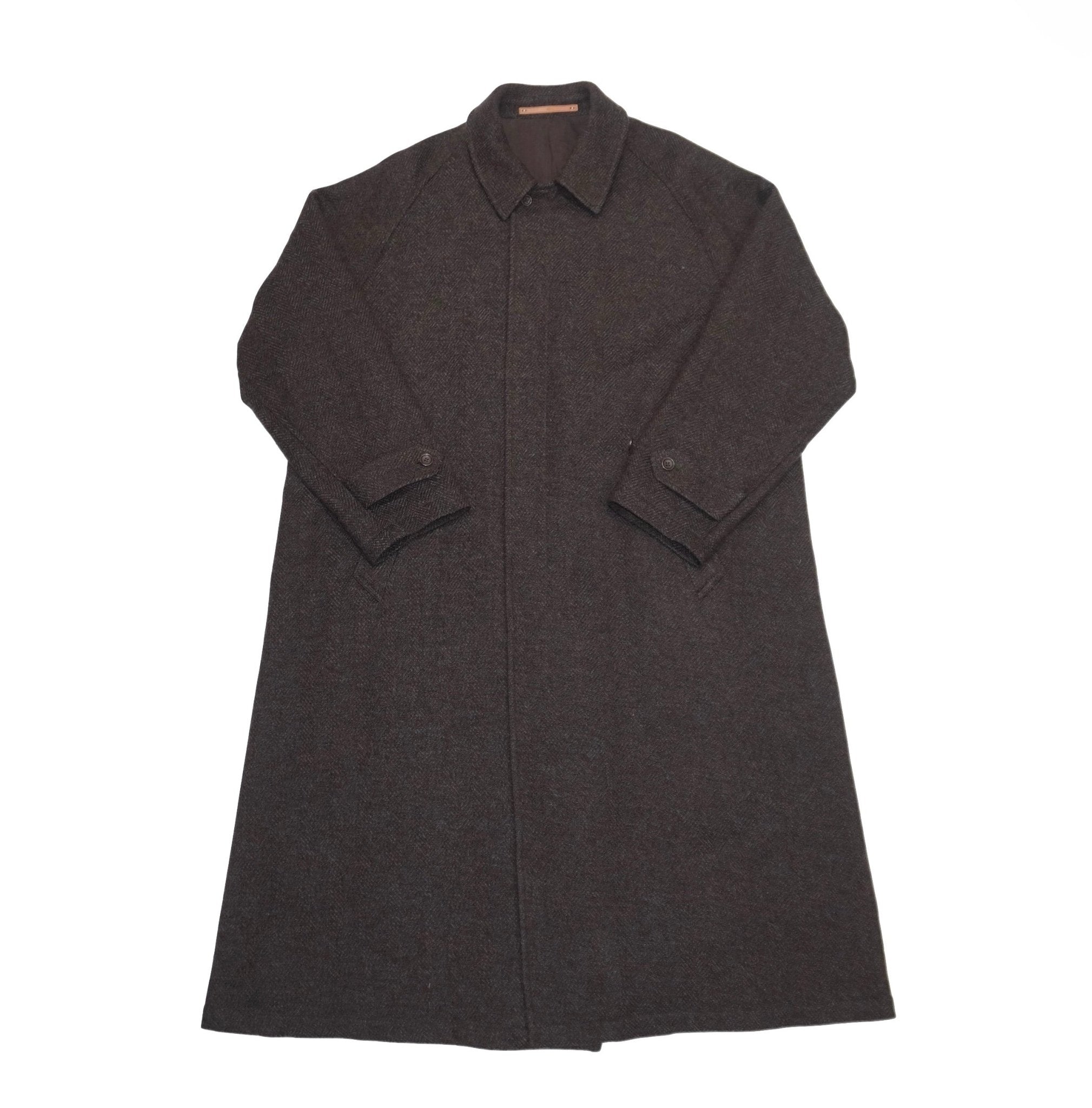 [SCYEBASICS] Shetland Herringbone Tweed Balmacaan Coat サイ シェットランド ヘリンボーン バルマカーンコート - apartir Online Store アパルティール セレクトショップ