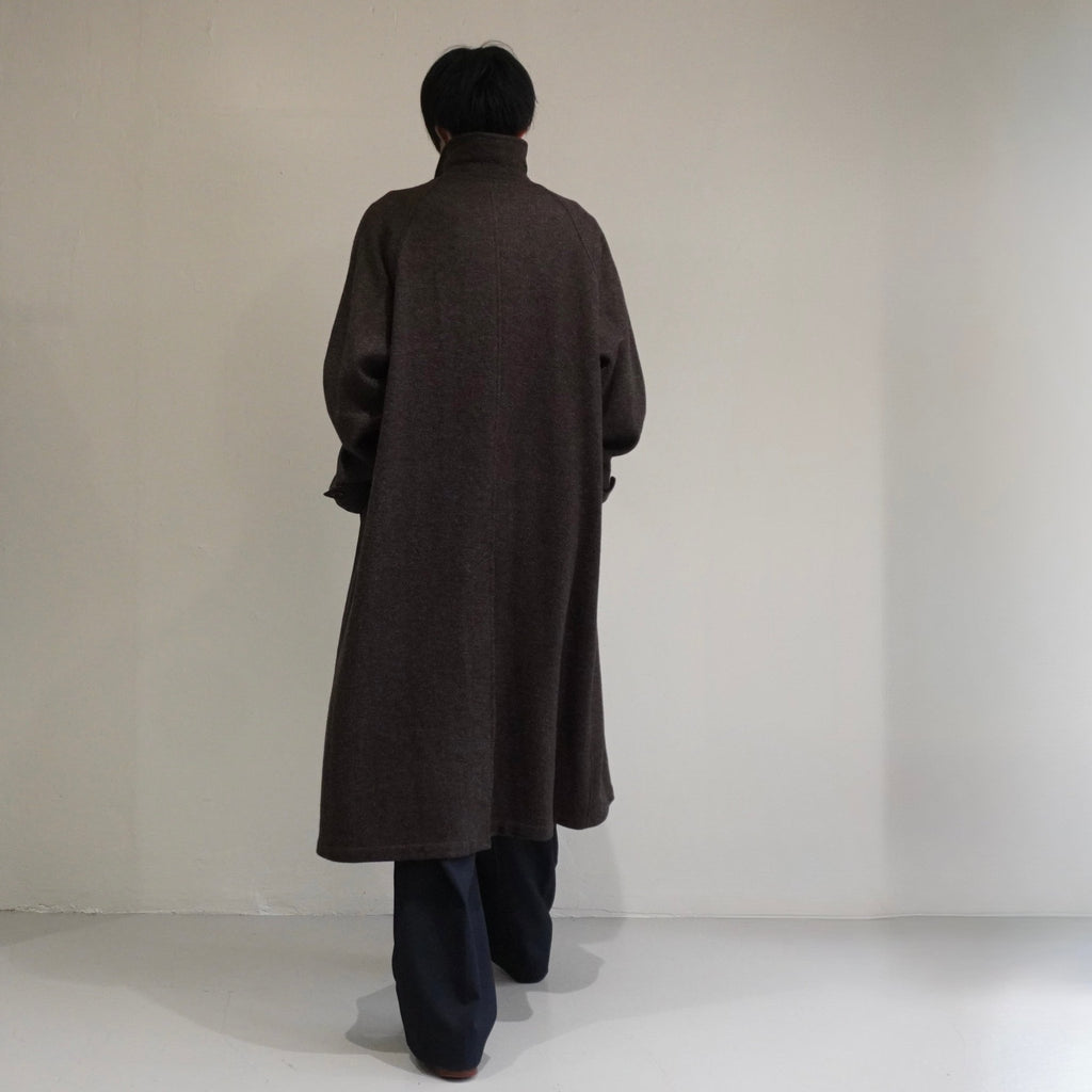 [SCYEBASICS] Shetland Herringbone Tweed Balmacaan Coat サイ シェットランド ヘリンボーン バルマカーンコート - apartir Online Store アパルティール セレクトショップ