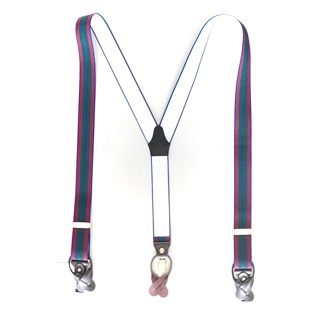 [APARTIR TAILOR] SUSPENDERS REGIMENTAL PATTERN GREEN×PINK×NAVY - apartir Online Store アパルティール セレクトショップ