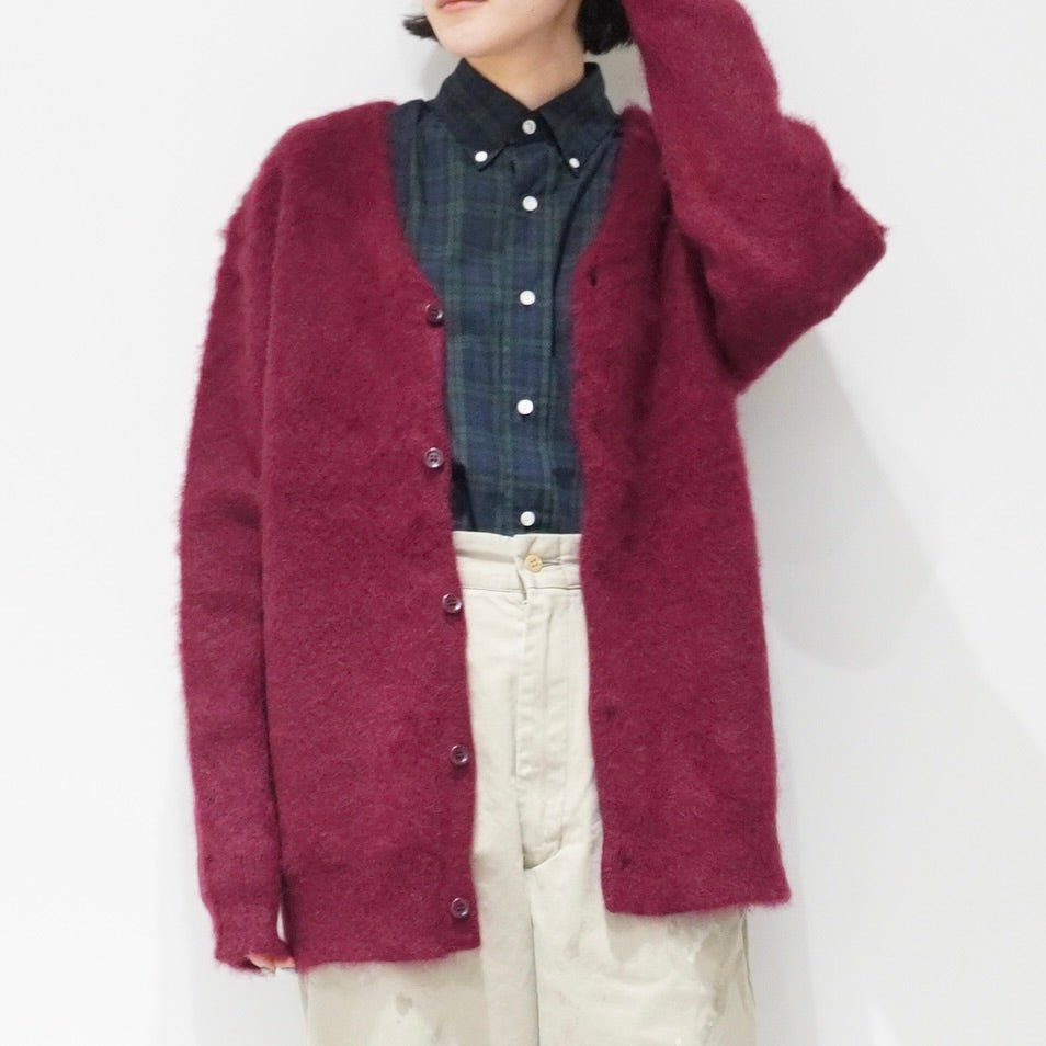 LENO] MOHAIR CARDIGAN BURGUNDY Lino Mohair Cardigan Burgundy